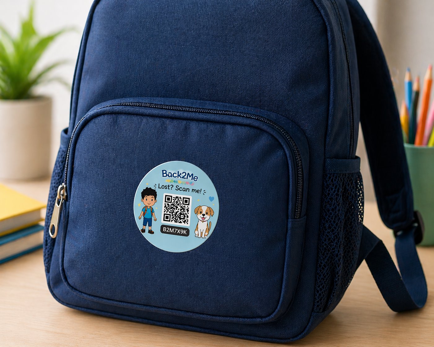 Back2Me sticker in use